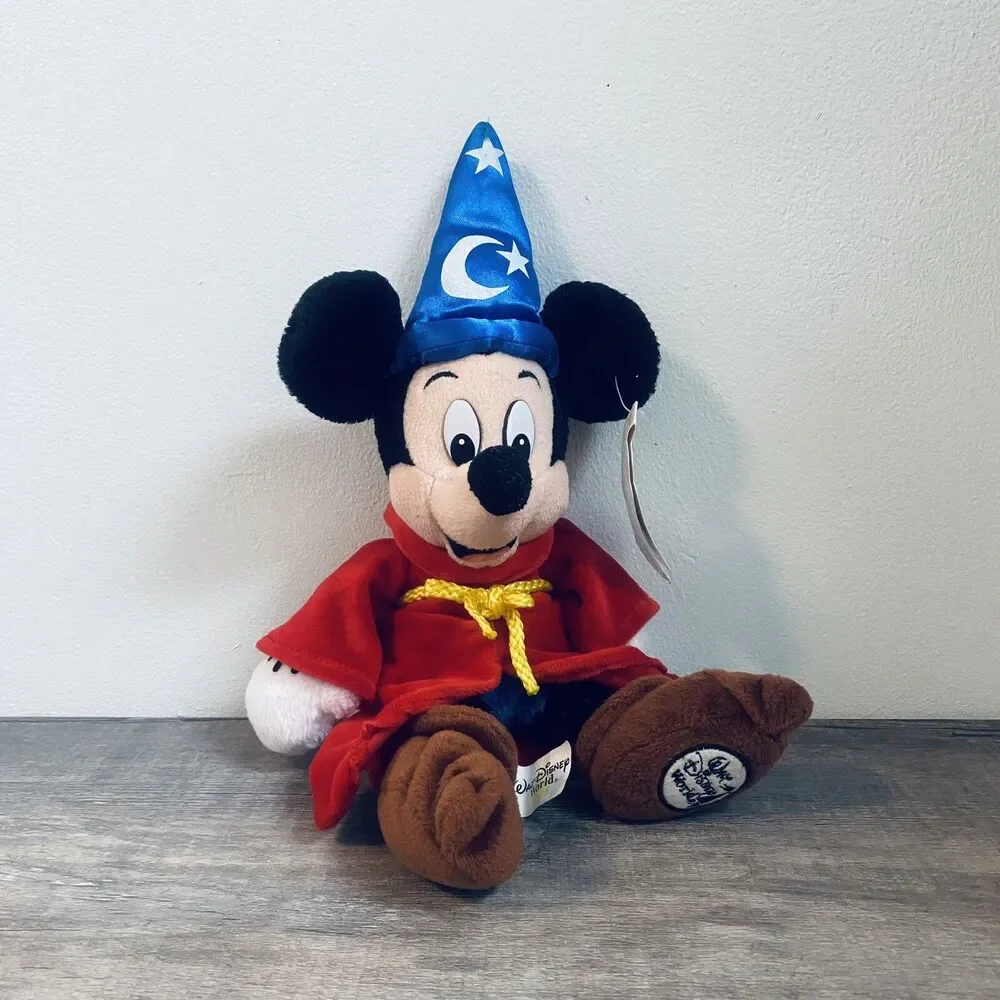 Disney Sorcerer Mickey Mouse Bean Bag Plush Doll With Tag 13”